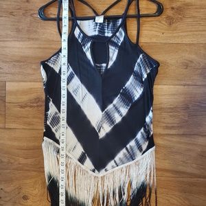 Black and white tye dye summer top